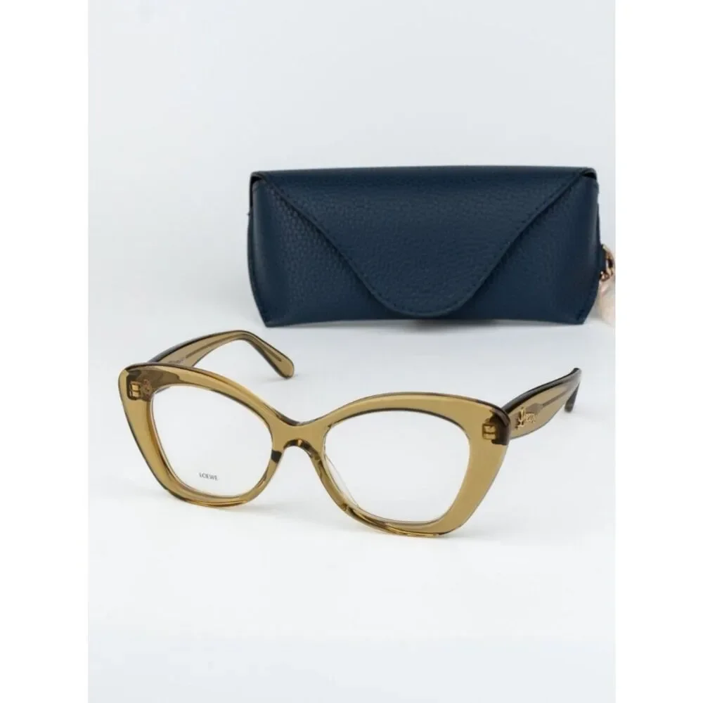 Loewe CURVY Women Eyeglasses Green Cat Eye LW50067I 096 NEW AUTHENTIC